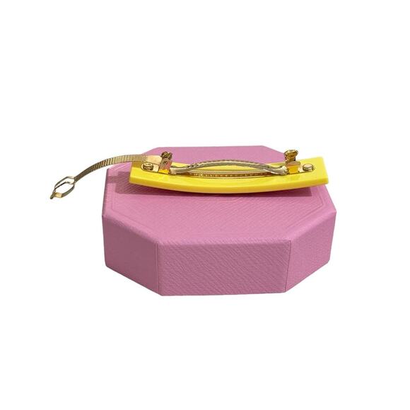 Swarovski Hair clip Round cut, Rectangular shape, Pink, Gold-tone plated main image 4